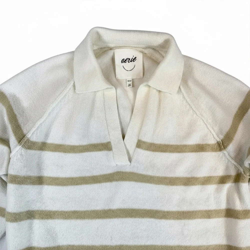 Aerie UnREAL Striped Sweater Women's XS  Long Sleeve Sweater Cozy Oversized y2k - Picture 3 of 9